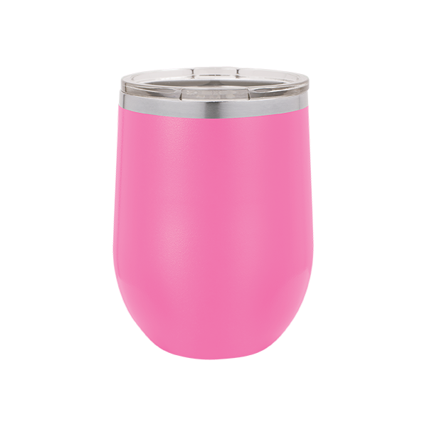 Polar Camel 12 oz. Pink Vacuum Insulated Stemless Wine Tumbler with Lid